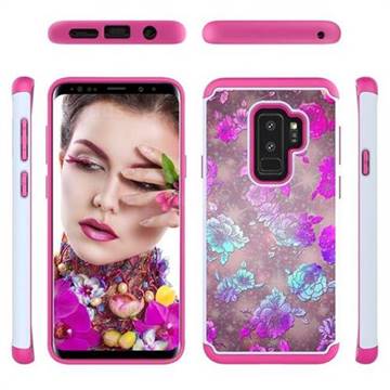 peony Flower Shock Absorbing Hybrid Defender Rugged Phone Case Cover for Samsung Galaxy S9 Plus(S9+)