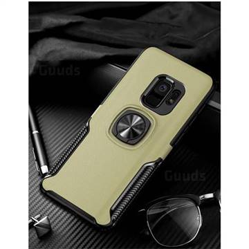 Knight Armor Anti Drop PC + Silicone Invisible Ring Holder Phone Cover for Samsung Galaxy S9 Plus(S9+) - Champagne