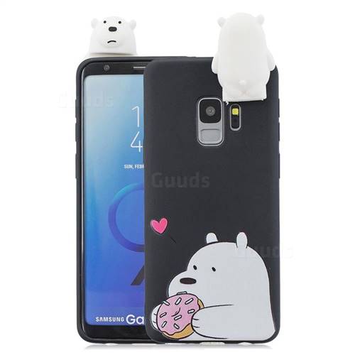 Big White Bear Soft 3D Climbing Doll Stand Soft Case for Samsung Galaxy S9 Plus(S9+)