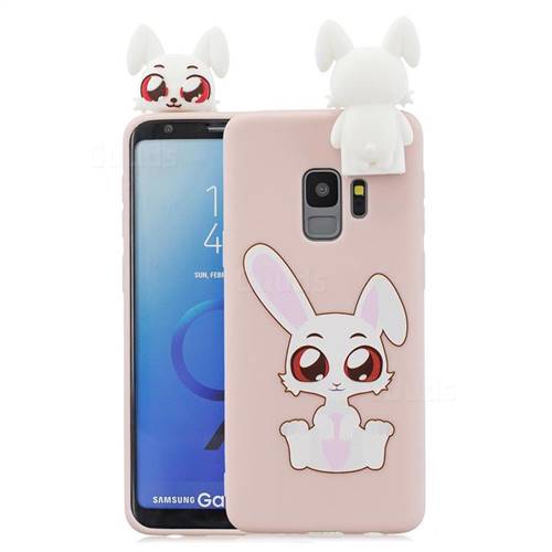 Cute Rabbit Soft 3D Climbing Doll Stand Soft Case for Samsung Galaxy S9 Plus(S9+)