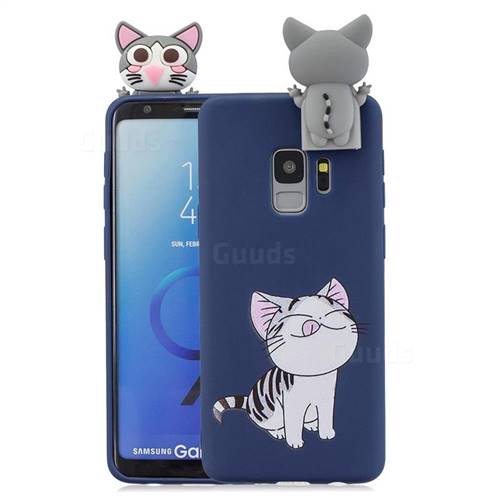 Grinning Cat Soft 3D Climbing Doll Stand Soft Case for Samsung Galaxy S9 Plus(S9+)