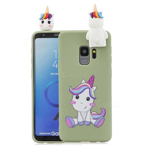 Cute Unicorn Soft 3D Climbing Doll Stand Soft Case for Samsung Galaxy S9 Plus(S9+)