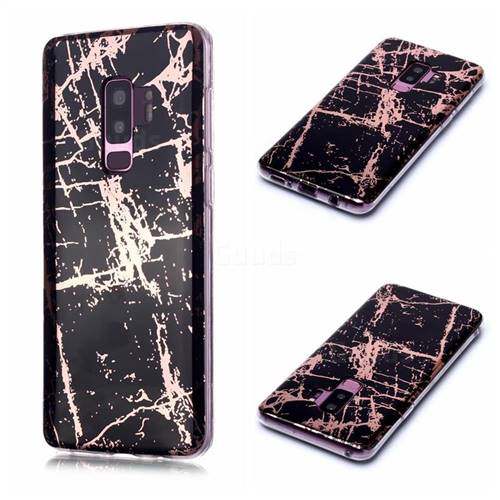 Black Galvanized Rose Gold Marble Phone Back Cover for Samsung Galaxy S9 Plus(S9+)