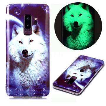 Galaxy Wolf Noctilucent Soft TPU Back Cover for Samsung Galaxy S9 Plus(S9+)