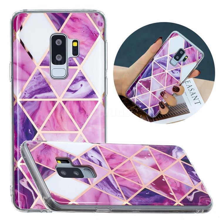 Purple Dream Triangle Painted Marble Electroplating Protective Case for Samsung Galaxy S9 Plus(S9+)