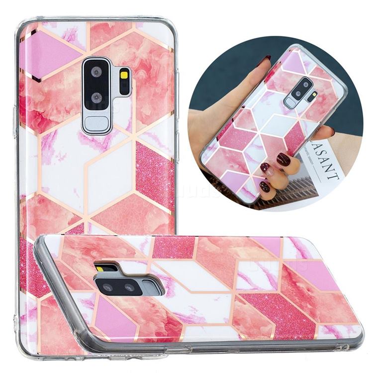 Cherry Glitter Painted Marble Electroplating Protective Case for Samsung Galaxy S9 Plus(S9+)
