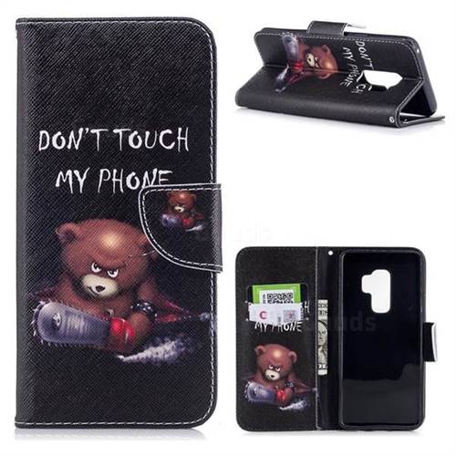 Chainsaw Bear Leather Wallet Case for Samsung Galaxy S9 Plus(S9+)