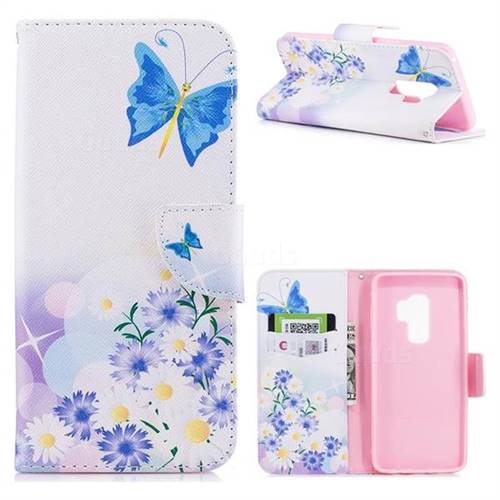 Butterflies Flowers Leather Wallet Case for Samsung Galaxy S9 Plus(S9+)