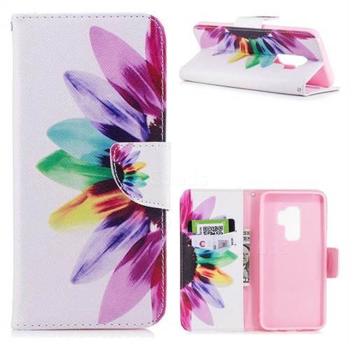 Seven-color Flowers Leather Wallet Case for Samsung Galaxy S9 Plus(S9+)