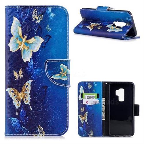 Golden Butterflies Leather Wallet Case for Samsung Galaxy S9 Plus(S9+)