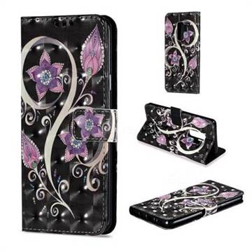 Peacock Flower 3D Painted Leather Wallet Case for Samsung Galaxy S9 Plus(S9+)