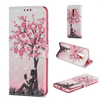 Plum Girl 3D Painted Leather Wallet Case for Samsung Galaxy S9 Plus(S9+)