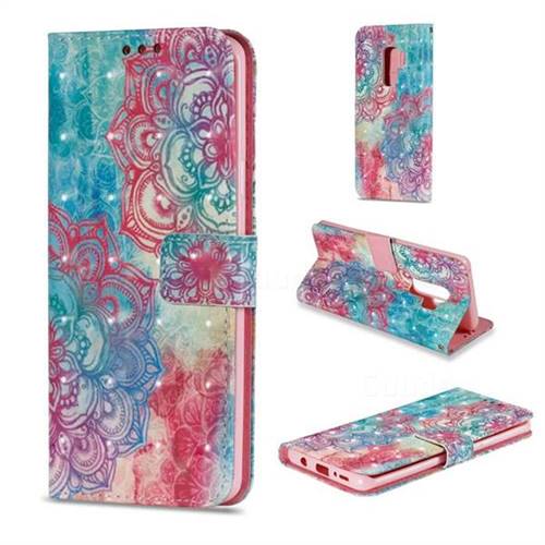 Fire Red Flower 3D Painted Leather Wallet Case for Samsung Galaxy S9 Plus(S9+)