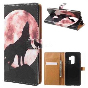Moon Wolf Leather Wallet Case for Samsung Galaxy S9 Plus(S9+)