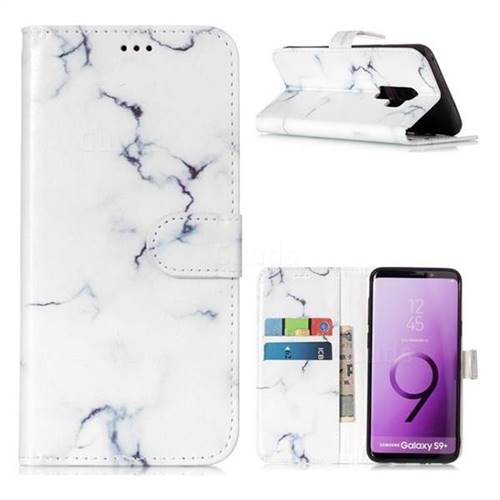 Soft White Marble PU Leather Wallet Case for Samsung Galaxy S9 Plus(S9+)