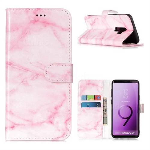 Pink Marble PU Leather Wallet Case for Samsung Galaxy S9 Plus(S9+)