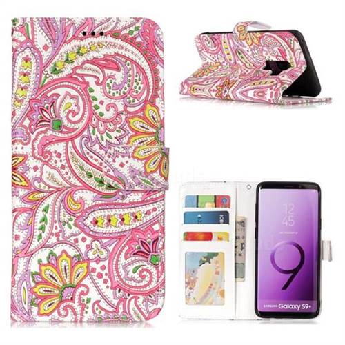Pepper Flowers 3D Relief Oil PU Leather Wallet Case for Samsung Galaxy S9 Plus(S9+)