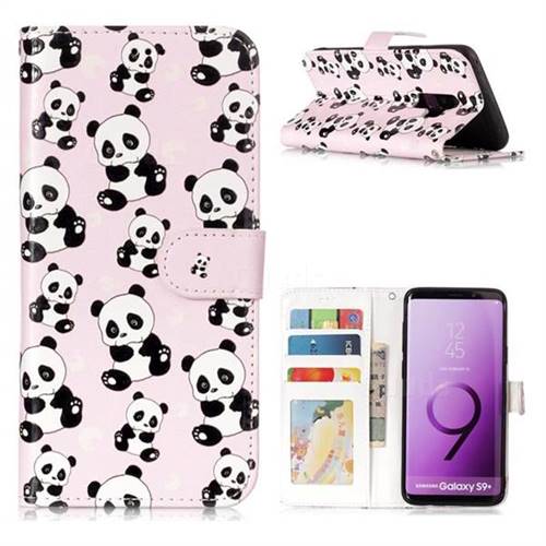 Cute Panda 3D Relief Oil PU Leather Wallet Case for Samsung Galaxy S9 Plus(S9+)