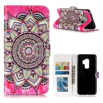 Rose Mandala 3D Relief Oil PU Leather Wallet Case for Samsung Galaxy S9 Plus(S9+)