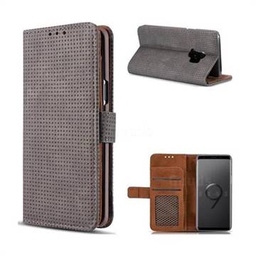 Luxury Vintage Mesh Monternet Leather Wallet Case for Samsung Galaxy S9 Plus(S9+) - Black