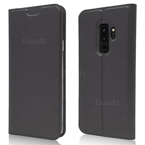 Ultra Slim Card Magnetic Automatic Suction Leather Wallet Case for Samsung Galaxy S9 Plus(S9+) - Star Grey