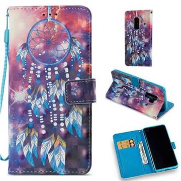 Dusk Feather Wind Chime 3D Painted Leather Wallet Case for Samsung Galaxy S9 Plus(S9+)