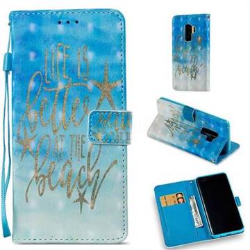 Venus Text 3D Painted Leather Wallet Case for Samsung Galaxy S9 Plus(S9+)