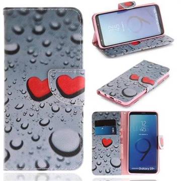 Heart Raindrop PU Leather Wallet Case for Samsung Galaxy S9 Plus(S9+)