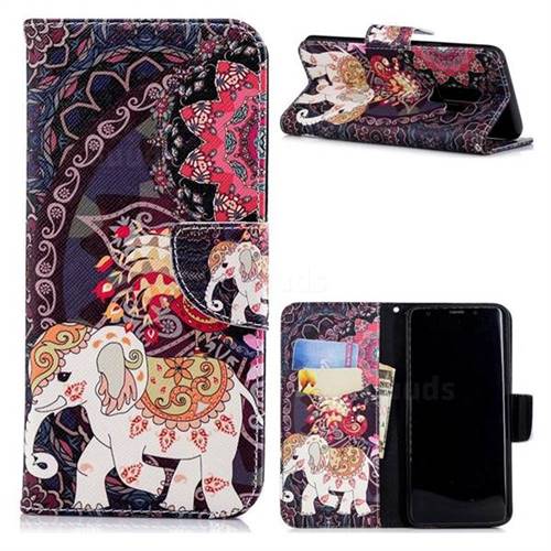 Totem Flower Elephant Leather Wallet Case for Samsung Galaxy S9 Plus(S9+)