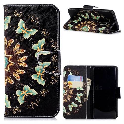 Circle Butterflies Leather Wallet Case for Samsung Galaxy S9 Plus(S9+)