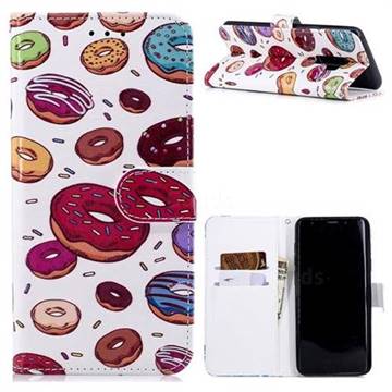 Doughnut 3D Relief Oil PU Leather Wallet Case for Samsung Galaxy S9 Plus(S9+)