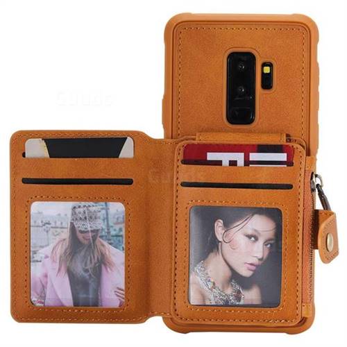 Retro Luxury Multifunction Zipper Leather Phone Back Cover For Samsung