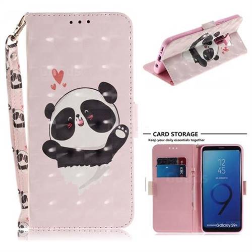 Heart Cat 3D Painted Leather Wallet Phone Case for Samsung Galaxy S9 Plus(S9+)