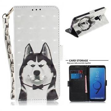 Husky Dog 3D Painted Leather Wallet Phone Case for Samsung Galaxy S9 Plus(S9+)