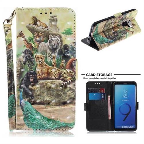 Beast Zoo 3D Painted Leather Wallet Phone Case for Samsung Galaxy S9 Plus(S9+)