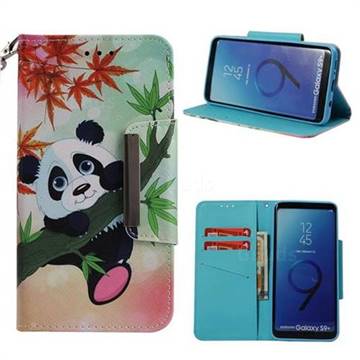 Bamboo Panda Big Metal Buckle PU Leather Wallet Phone Case for Samsung Galaxy S9 Plus(S9+)