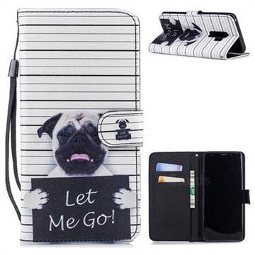 Prison Dog Painting Leather Wallet Phone Case for Samsung Galaxy S9 Plus(S9+)