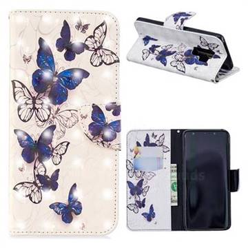 Flying Butterflies 3D Painted Leather Wallet Phone Case for Samsung Galaxy S9 Plus(S9+)