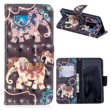 Totem Elephant 3D Painted Leather Wallet Phone Case for Samsung Galaxy S9 Plus(S9+)