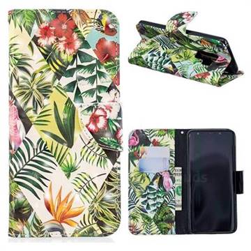 Banana Leaf 3D Painted Leather Wallet Phone Case for Samsung Galaxy S9 Plus(S9+)