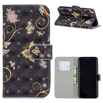 Black Butterfly 3D Painted Leather Phone Wallet Case for Samsung Galaxy S9 Plus(S9+)