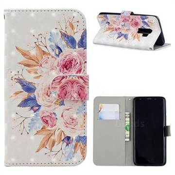 Rose Flowers 3D Painted Leather Phone Wallet Case for Samsung Galaxy S9 Plus(S9+)