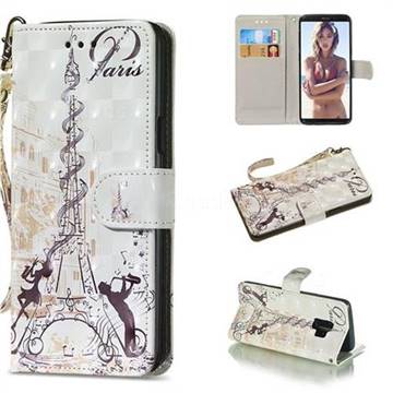 Tower Couple 3D Painted Leather Wallet Phone Case for Samsung Galaxy S9 Plus(S9+)
