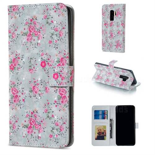 Roses Flower 3D Painted Leather Phone Wallet Case for Samsung Galaxy S9 Plus(S9+)