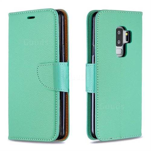 Classic Luxury Litchi Leather Phone Wallet Case for Samsung Galaxy S9 Plus(S9+) - Green