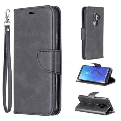 Classic Sheepskin PU Leather Phone Wallet Case for Samsung Galaxy S9 Plus(S9+) - Black