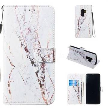 White Marble Smooth Leather Phone Wallet Case for Samsung Galaxy S9 Plus(S9+)