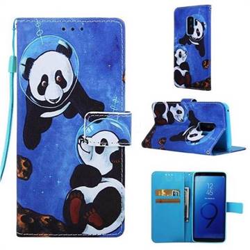 Undersea Panda Matte Leather Wallet Phone Case for Samsung Galaxy S9 Plus(S9+)