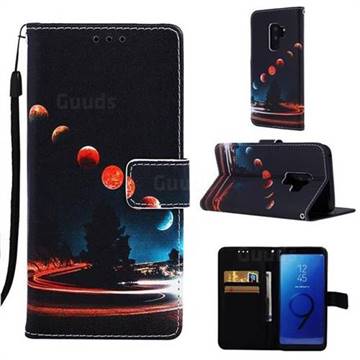 Wandering Earth Matte Leather Wallet Phone Case for Samsung Galaxy S9 Plus(S9+)