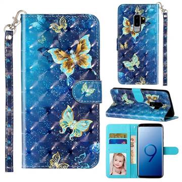 Rankine Butterfly 3D Leather Phone Holster Wallet Case for Samsung Galaxy S9 Plus(S9+)